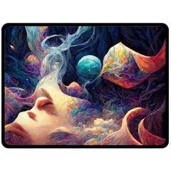 Quantum Physics Dreaming Lucid Fleece Blanket (large)  by Ravend