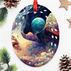 Quantum Physics Dreaming Lucid Ornament (oval Filigree) by Ravend