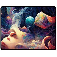 Quantum Physics Dreaming Lucid Double Sided Fleece Blanket (medium)  by Ravend