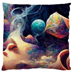 Quantum Physics Dreaming Lucid Large Flano Cushion Case (one Side) by Ravend