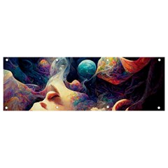 Quantum Physics Dreaming Lucid Banner And Sign 9  X 3  by Ravend