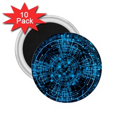 Network Circuit Board Trace 2 25  Magnets (10 Pack)  by Ravend