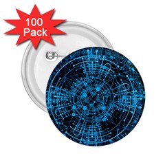 Network Circuit Board Trace 2 25  Buttons (100 Pack)  by Ravend