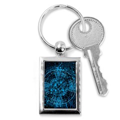 Network Circuit Board Trace Key Chain (rectangle) by Ravend