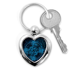 Network Circuit Board Trace Key Chain (heart) by Ravend