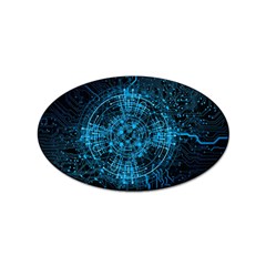 Network Circuit Board Trace Sticker Oval (10 Pack) by Ravend