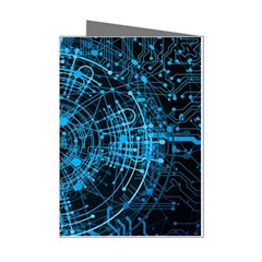 Network Circuit Board Trace Mini Greeting Cards (pkg Of 8)