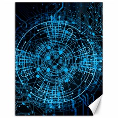 Network Circuit Board Trace Canvas 12  X 16  by Ravend