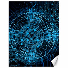 Network Circuit Board Trace Canvas 18  X 24  by Ravend