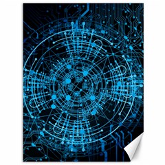 Network Circuit Board Trace Canvas 36  X 48  by Ravend