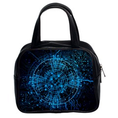 Network Circuit Board Trace Classic Handbag (two Sides) by Ravend