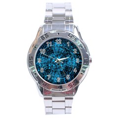 Network Circuit Board Trace Stainless Steel Analogue Watch by Ravend