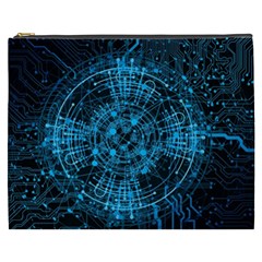 Network Circuit Board Trace Cosmetic Bag (xxxl) by Ravend