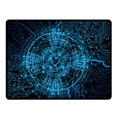 Network Circuit Board Trace Double Sided Fleece Blanket (small)  by Ravend