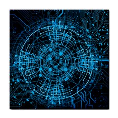 Network Circuit Board Trace Tile Coaster by Ravend