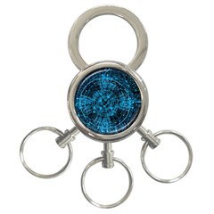 Network Circuit Board Trace 3-ring Key Chain by Ravend