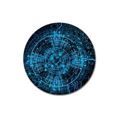 Network Circuit Board Trace Magnet 3  (round) by Ravend