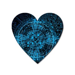 Network Circuit Board Trace Heart Magnet by Ravend