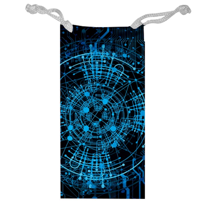 Network Circuit Board Trace Jewelry Bag