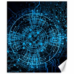 Network Circuit Board Trace Canvas 8  X 10  by Ravend