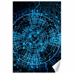 Network Circuit Board Trace Canvas 20  X 30  by Ravend