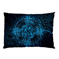 Network Circuit Board Trace Pillow Case by Ravend