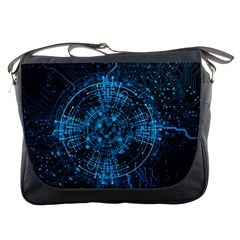 Network Circuit Board Trace Messenger Bag by Ravend