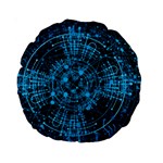 Network Circuit Board Trace Standard 15  Premium Round Cushions Front