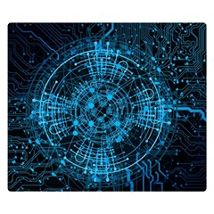 Network Circuit Board Trace Double Sided Flano Blanket (small)  by Ravend