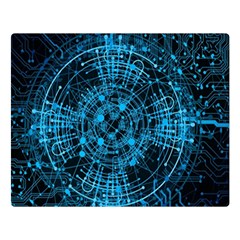 Network Circuit Board Trace Double Sided Flano Blanket (large)  by Ravend