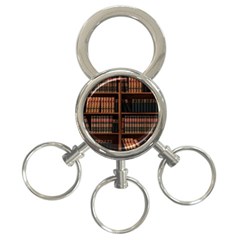 Book Bookshelf Bookcase Library 3-ring Key Chain by Ravend