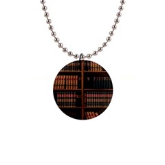 Book Bookshelf Bookcase Library 1  Button Necklace by Ravend