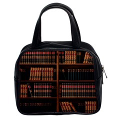 Book Bookshelf Bookcase Library Classic Handbag (two Sides) by Ravend