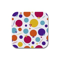 Background Polka Dot Rubber Square Coaster (4 Pack) by Ravend