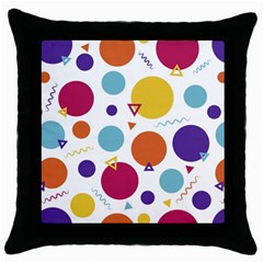 Background Polka Dot Throw Pillow Case (Black)