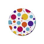 Background Polka Dot Rubber Round Coaster (4 pack) Front