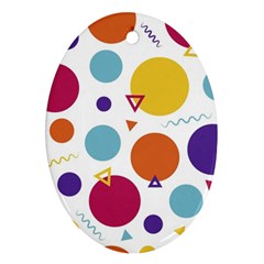 Background Polka Dot Oval Ornament (Two Sides)