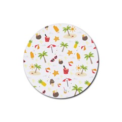 Summer Backgroundnature Beach Rubber Coaster (round) by Ravend