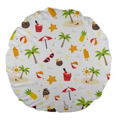 Summer Backgroundnature Beach Large 18  Premium Round Cushions by Ravend