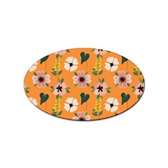 Flower White Pattern Floral Sticker Oval (100 Pack) by Ravend