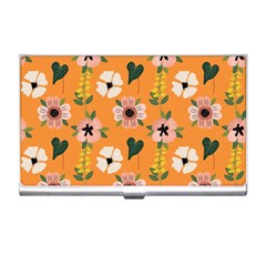 Flower White Pattern Floral Business Card Holder by Ravend