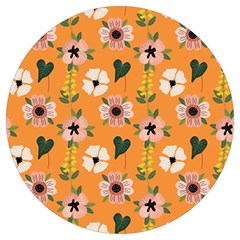 Flower White Pattern Floral Round Trivet by Ravend