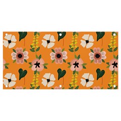 Flower White Pattern Floral Banner And Sign 4  X 2  by Ravend