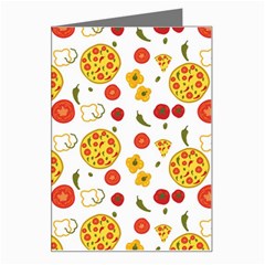 Illustration Pizza Background Vegetable Greeting Card by Ravend