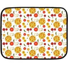 Illustration Pizza Background Vegetable Double Sided Fleece Blanket (mini)  by Ravend