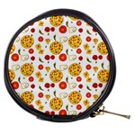 Illustration Pizza Background Vegetable Mini Makeup Bag Front