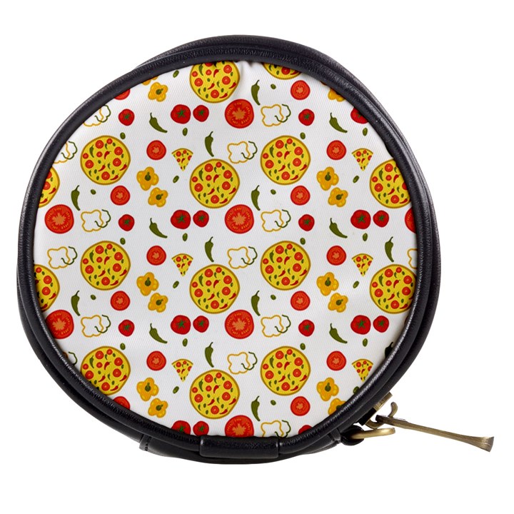 Illustration Pizza Background Vegetable Mini Makeup Bag