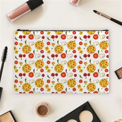 Illustration Pizza Background Vegetable Cosmetic Bag (large) by Ravend