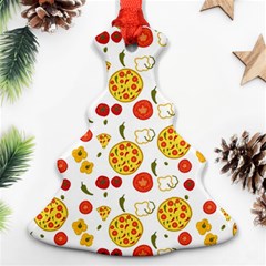 Illustration Pizza Background Vegetable Christmas Tree Ornament (two Sides)