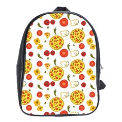 Illustration Pizza Background Vegetable School Bag (xl) by Ravend